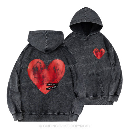 After God's Own Heart Christian Washed Hoodie