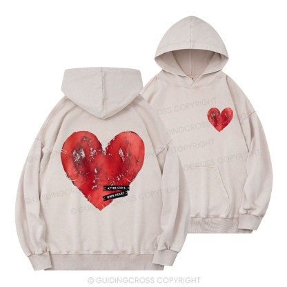 After God's Own Heart Christian Washed Hoodie