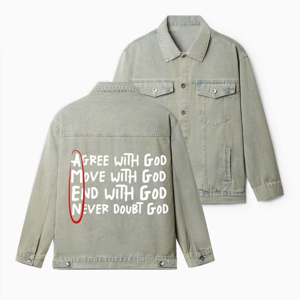Agree With God Christian Denim Jacket