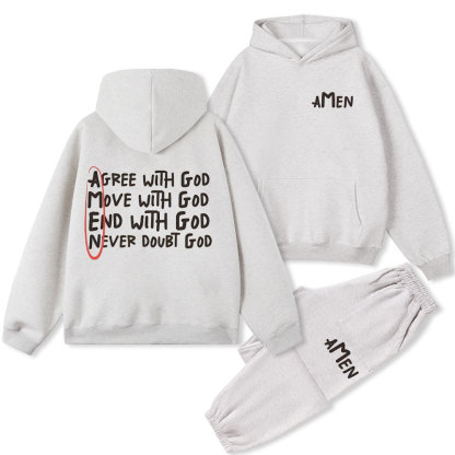 Agree With God Christian Fleece Hoodie Set