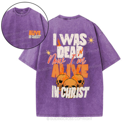 Alive In Christ Christian Washed T-Shirt
