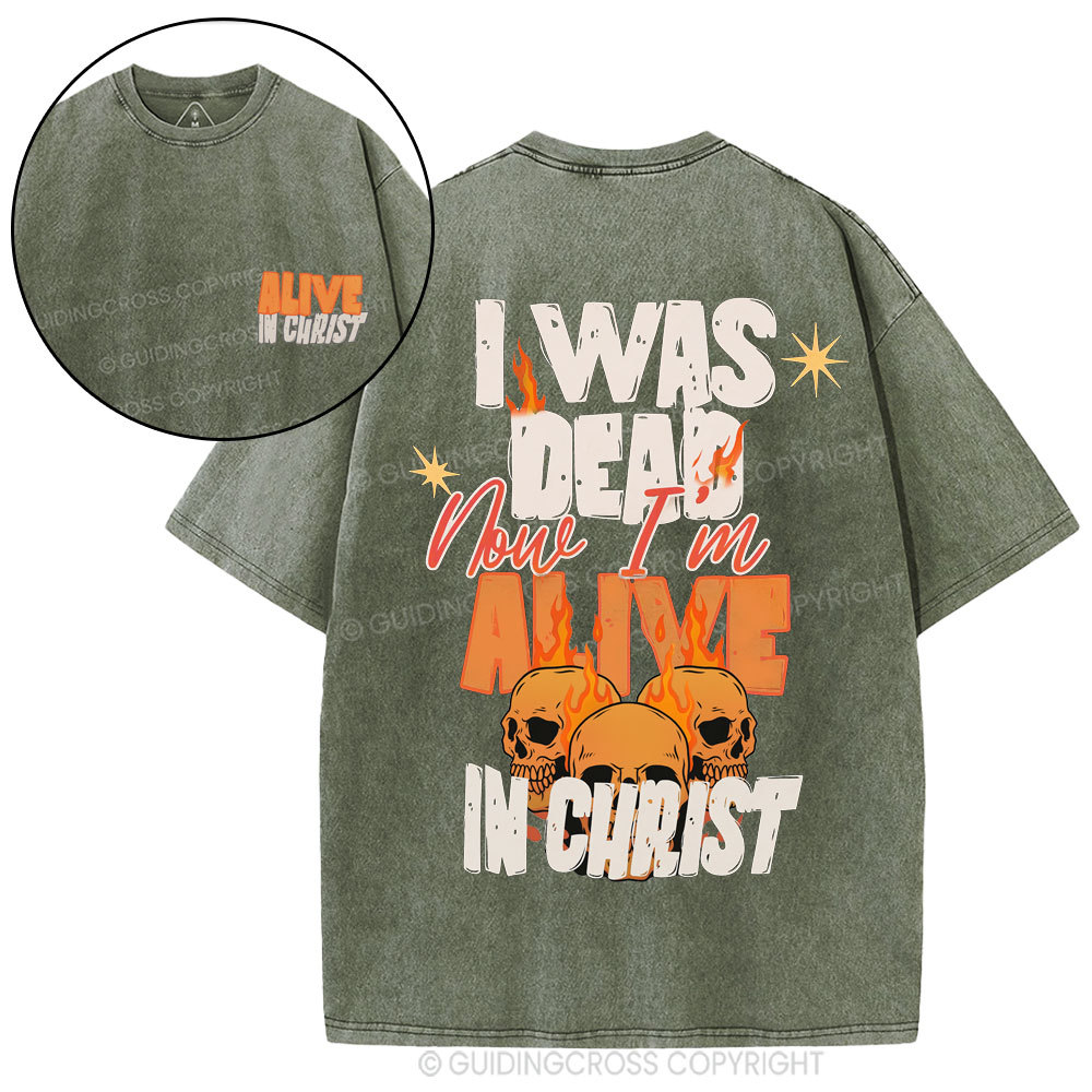 Alive In Christ Christian Washed T-Shirt