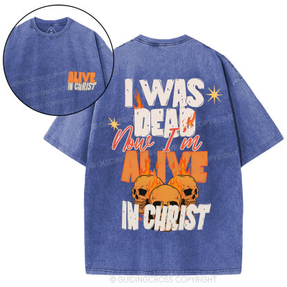 Alive In Christ Christian Washed T-Shirt