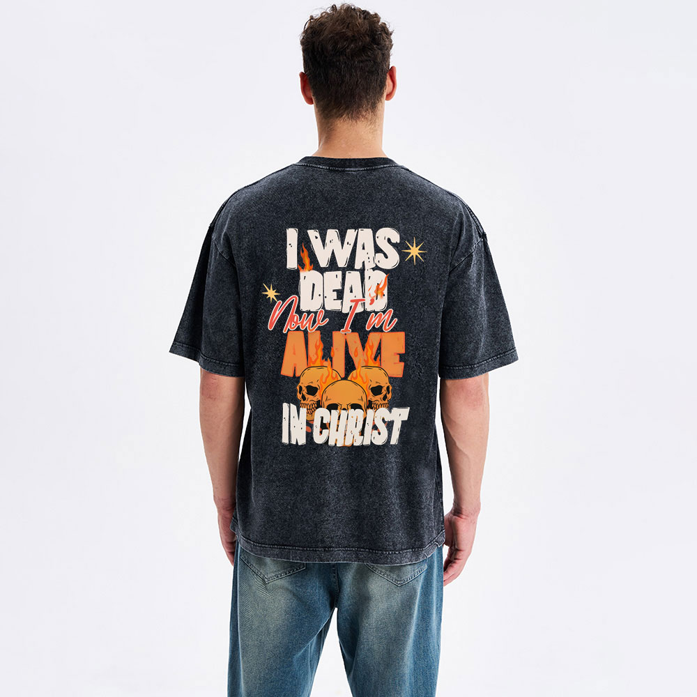 Alive In Christ Christian Washed T-Shirt