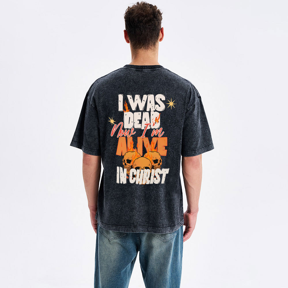 Alive In Christ Christian Washed T-Shirt