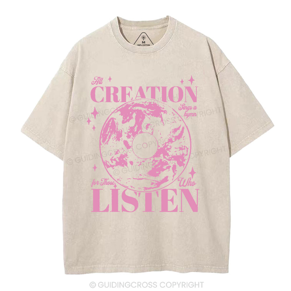 All Creation Sings a Hymn Christian Washed T-Shirt