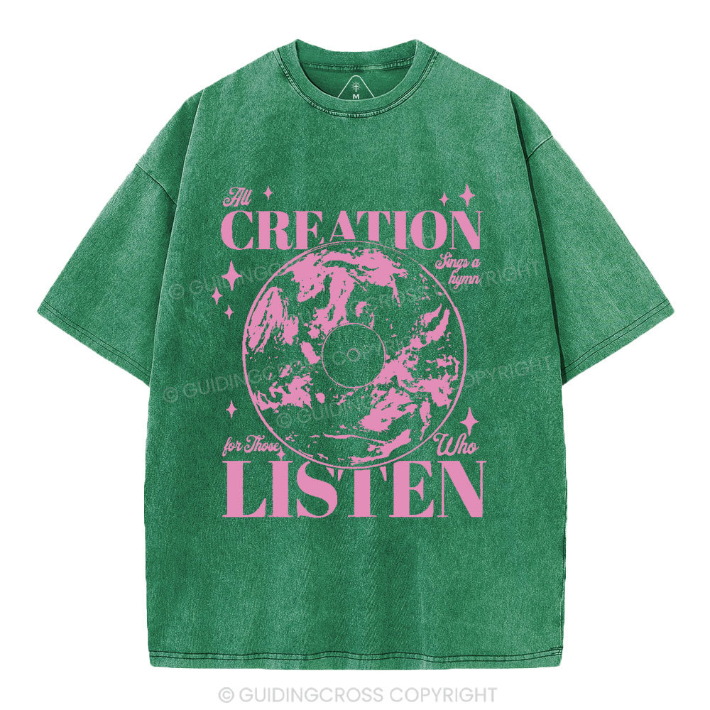 All Creation Sings a Hymn Christian Washed T-Shirt