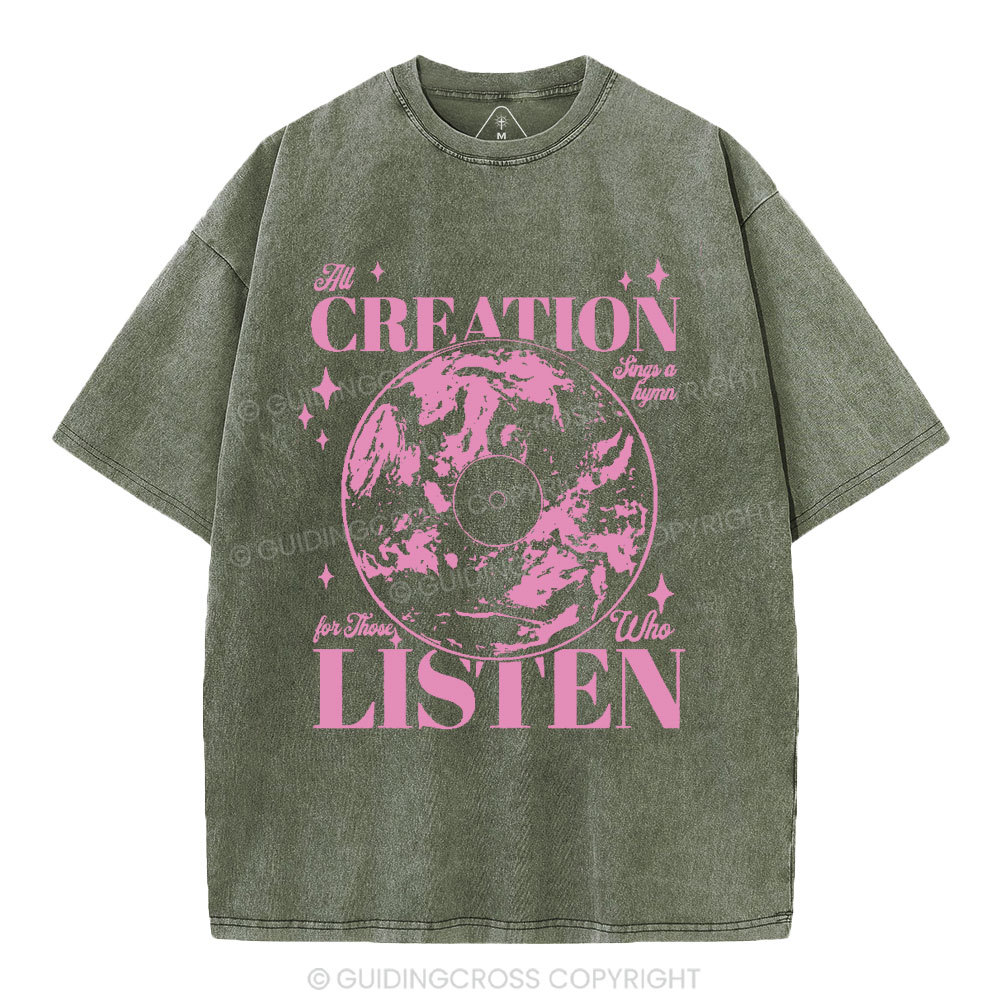 All Creation Sings a Hymn Christian Washed T-Shirt