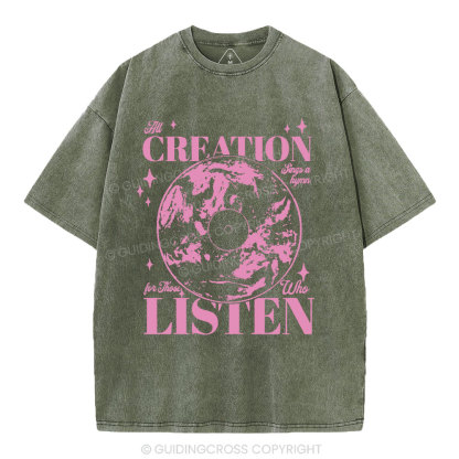 All Creation Sings a Hymn Christian Washed T-Shirt