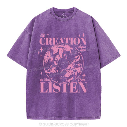 All Creation Sings a Hymn Christian Washed T-Shirt