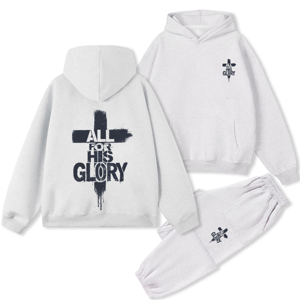 All For His Glory Christian Premium Fleece Hoodie Set