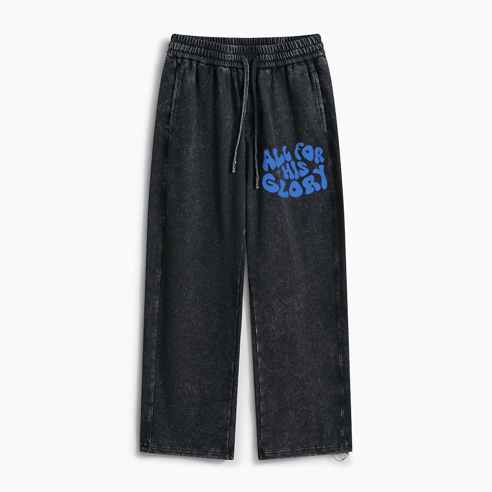 All For His Glory Christian Washed Sweatpants