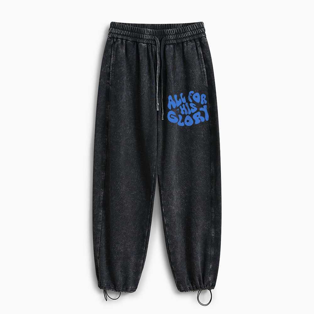 All For His Glory Christian Washed Sweatpants