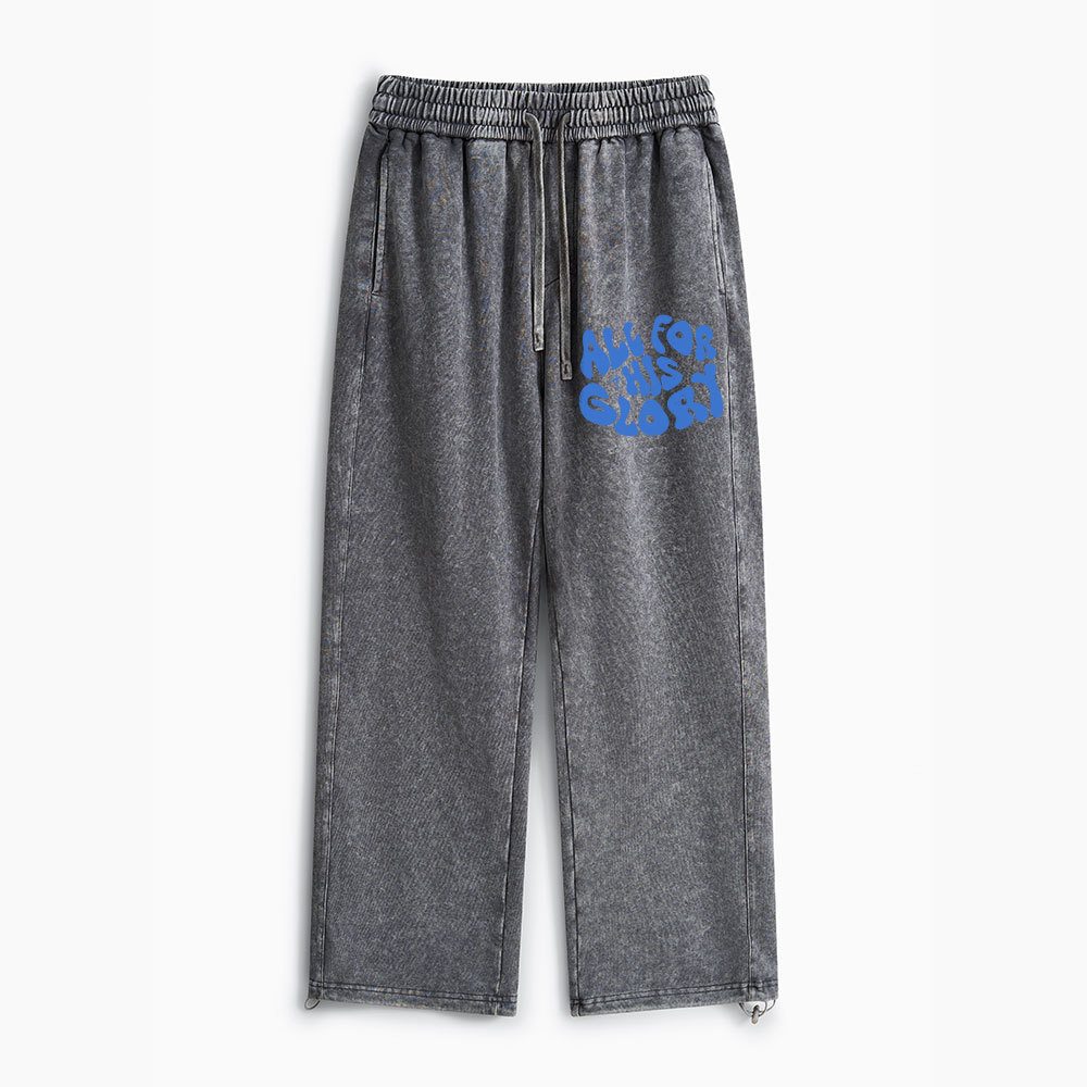 All For His Glory Christian Washed Sweatpants