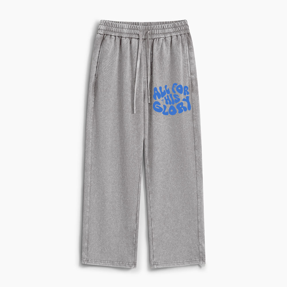All For His Glory Christian Washed Sweatpants