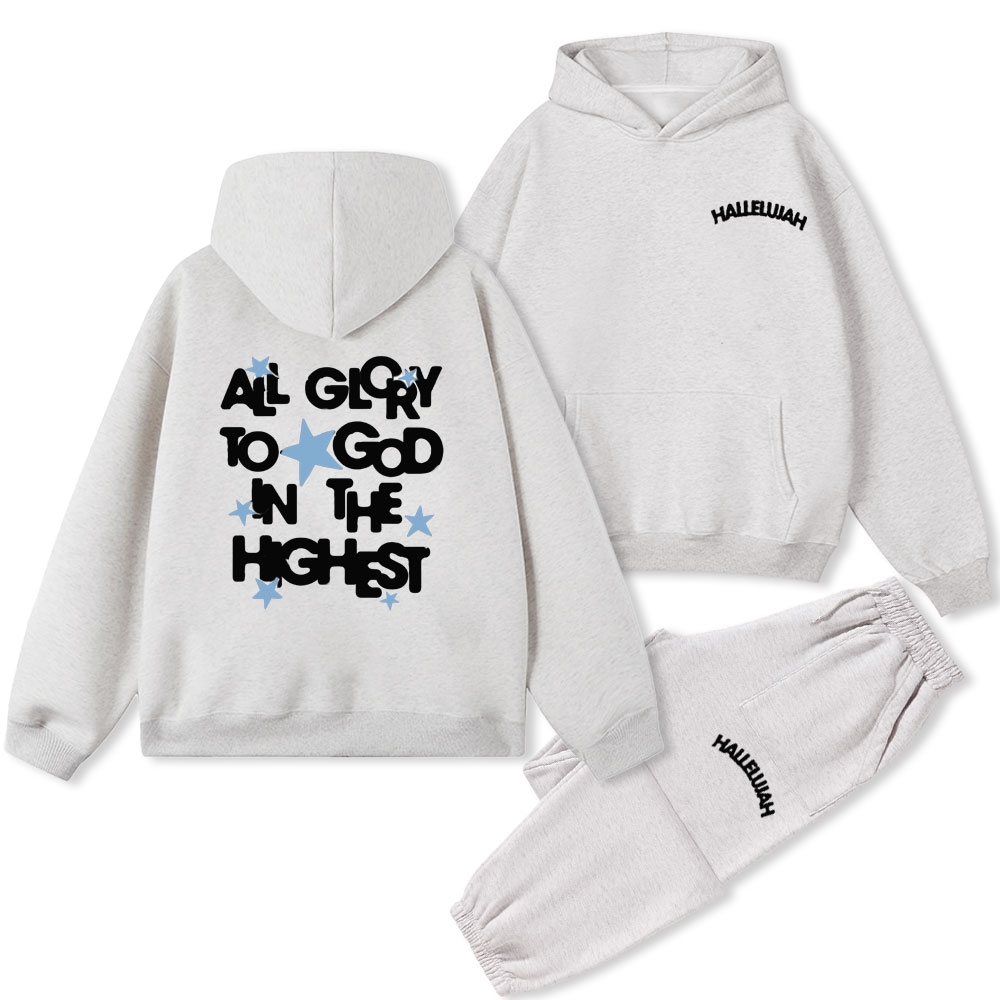 All Glory To God In The Highest Christian Fleece Hoodie Set