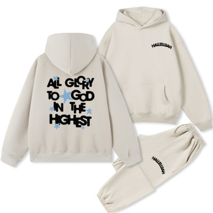 All Glory To God In The Highest Christian Fleece Hoodie Set