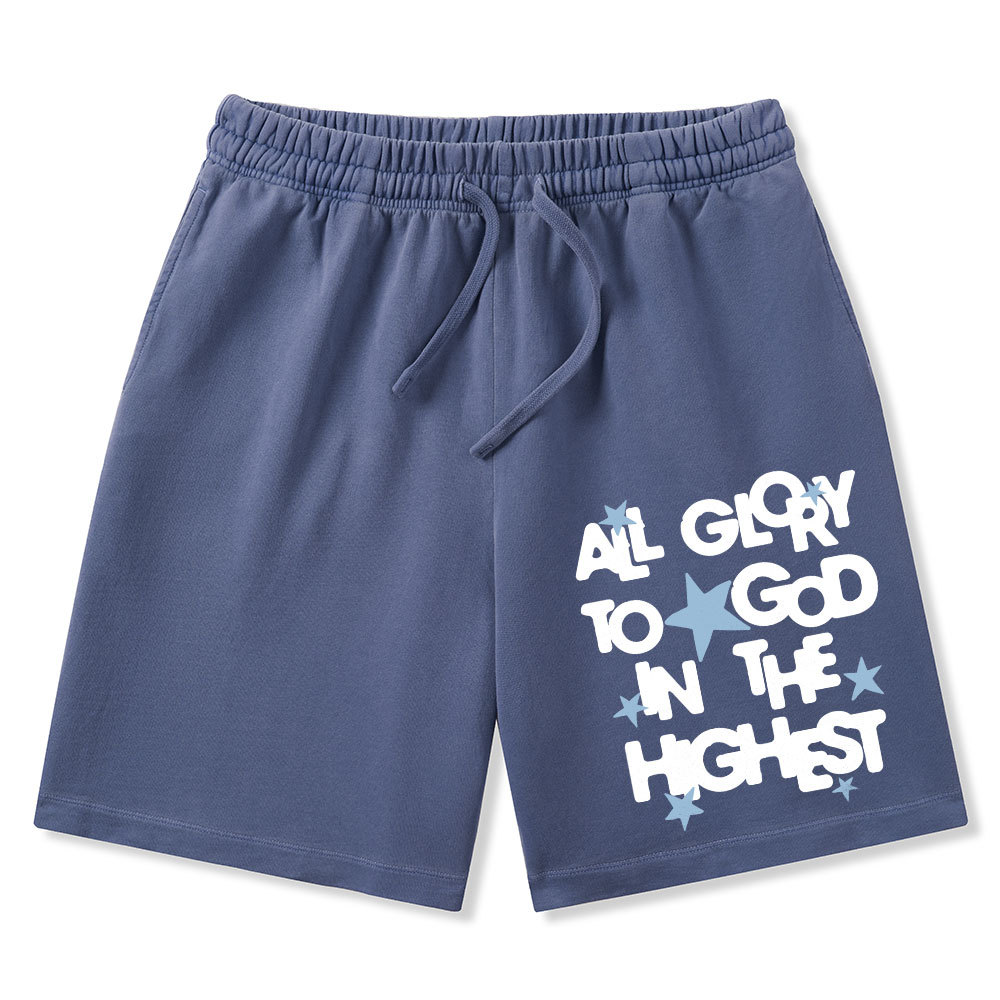 All Glory To God Is In The Highest Christian Washed Shorts
