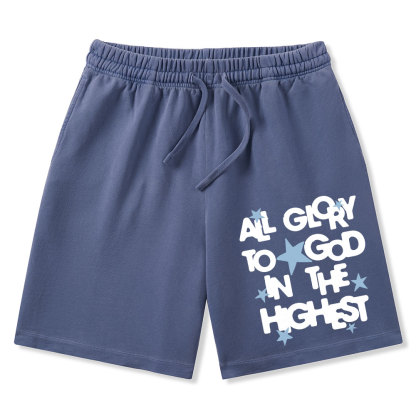 All Glory To God Is In The Highest Christian Washed Shorts