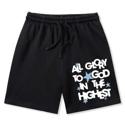 All Glory To God Is In The Highest Christian Washed Shorts