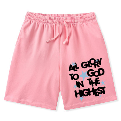 All Glory To God Is In The Highest Christian Washed Shorts