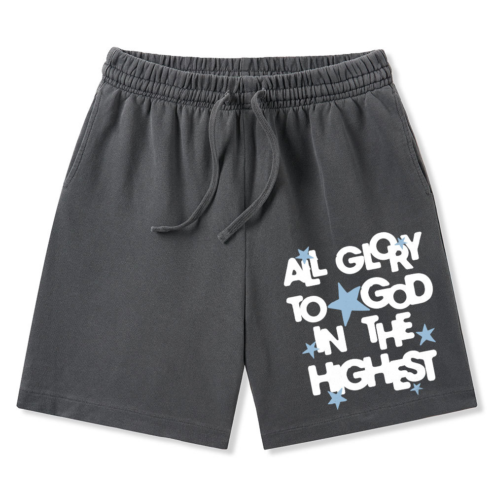 All Glory To God Is In The Highest Christian Washed Shorts