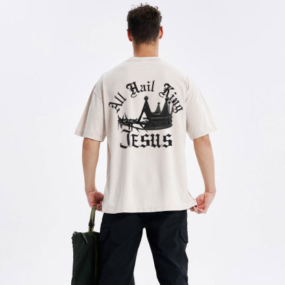 All Hail King Jesus Christian Washed T-Shirt