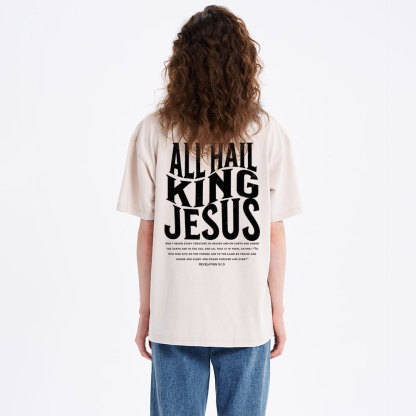 All Hall King Jesus Christian Washed T-Shirt