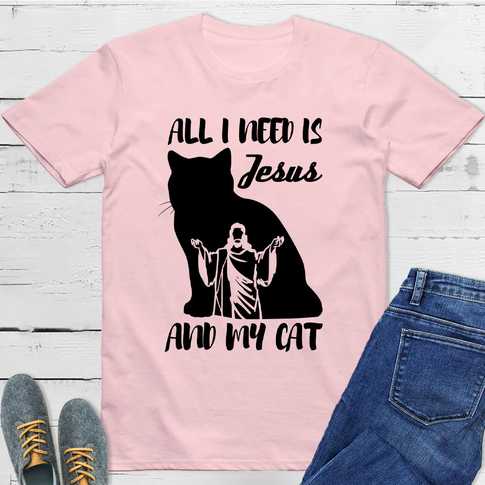 All I Need Is Jesus And My Cats Christian T-Shirt