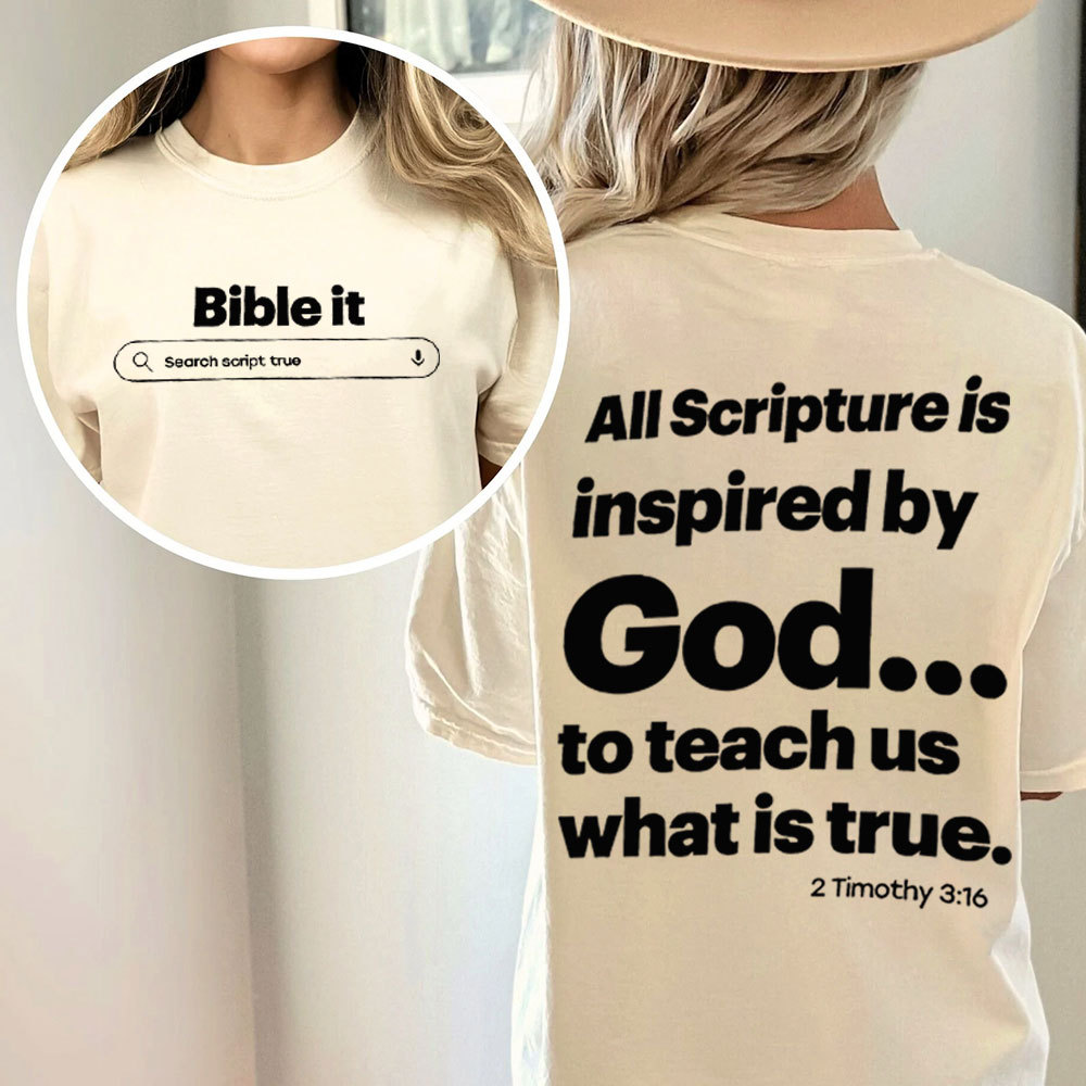 All Scripture Is In spired By God Christian Washed T-Shirt