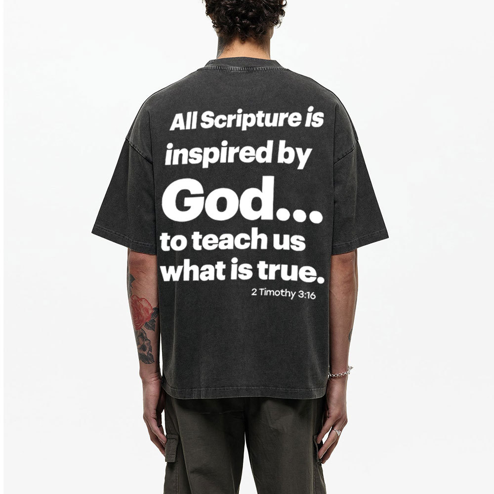 All Scripture Is In spired By God Christian Washed T-Shirt