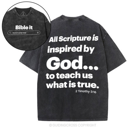 All Scripture Is In spired By God Christian Washed T-Shirt