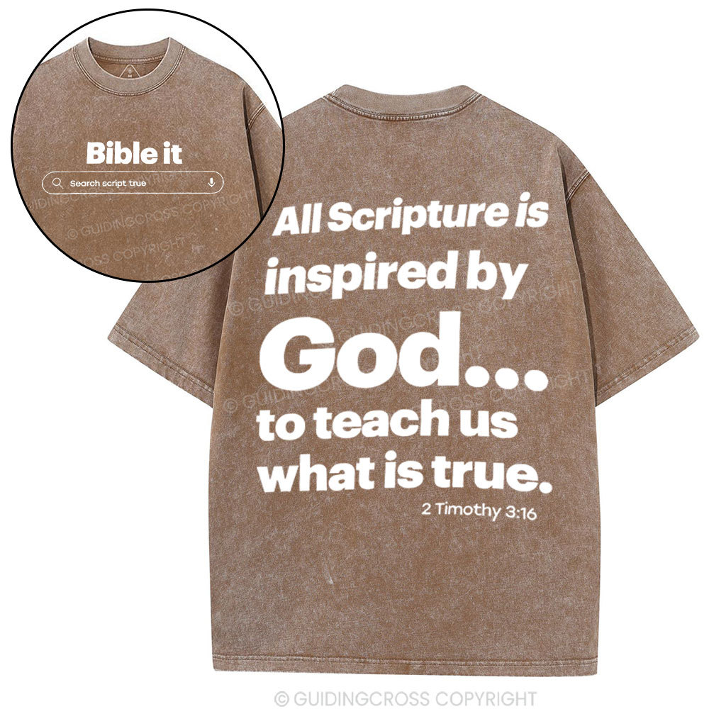 All Scripture Is In spired By God Christian Washed T-Shirt