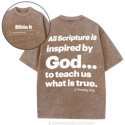 All Scripture Is In spired By God Christian Washed T-Shirt