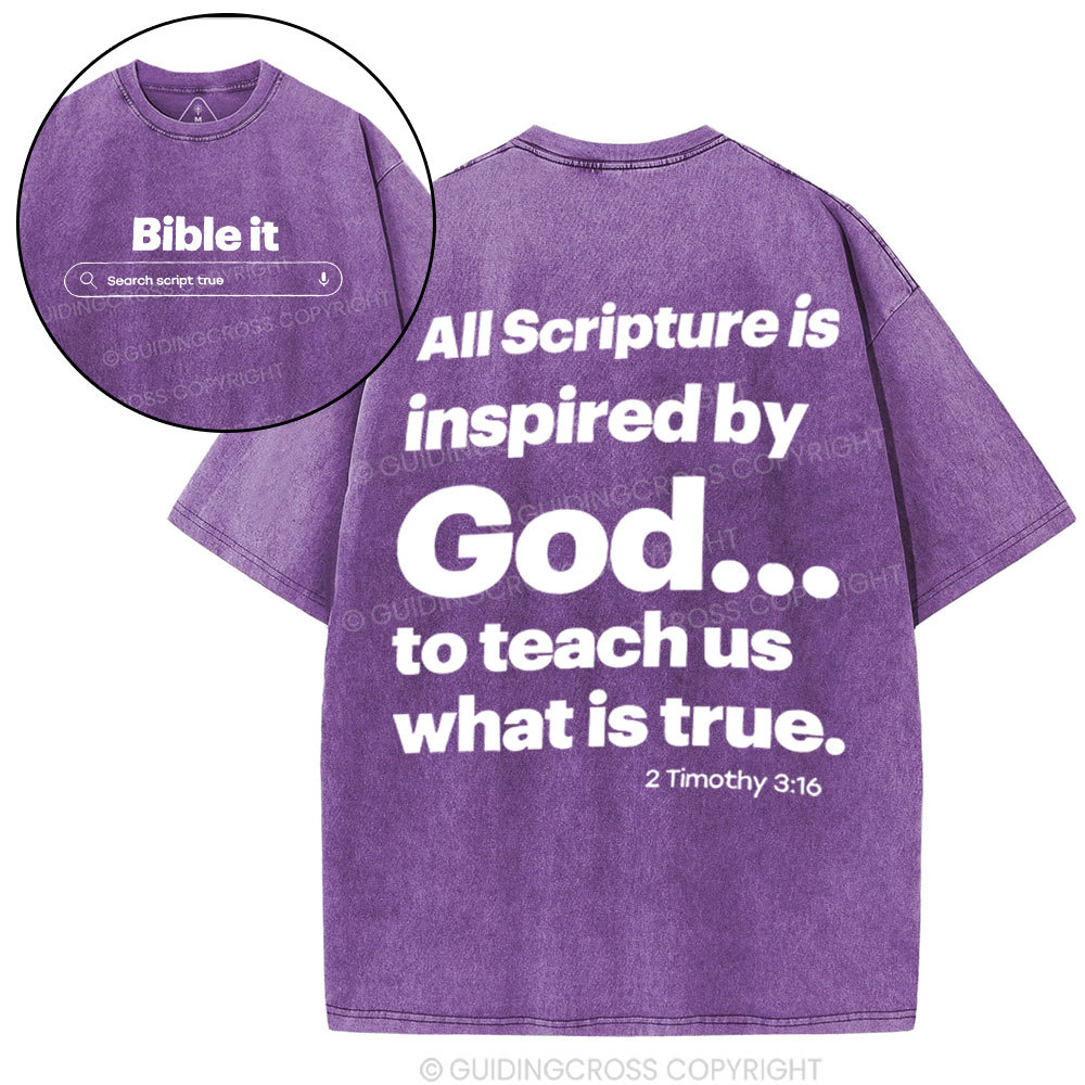 All Scripture Is In spired By God Christian Washed T-Shirt