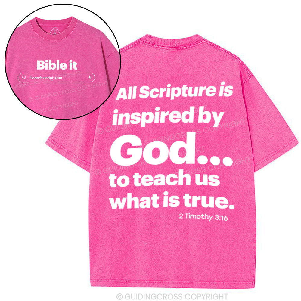 All Scripture Is In spired By God Christian Washed T-Shirt