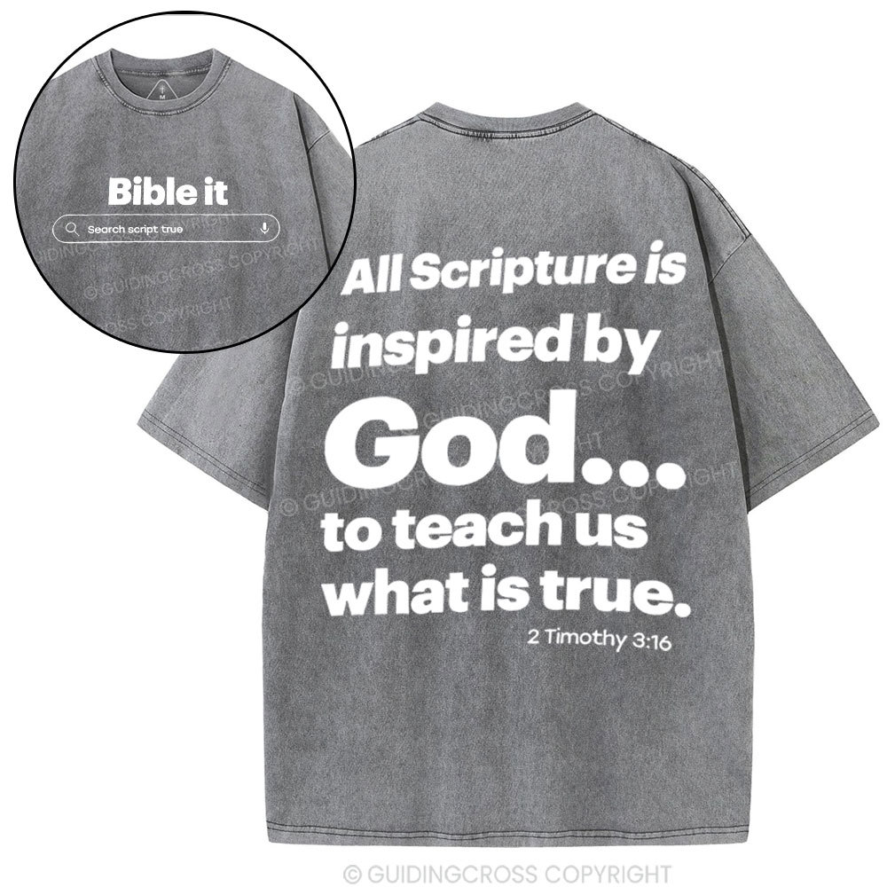 All Scripture Is In spired By God Christian Washed T-Shirt