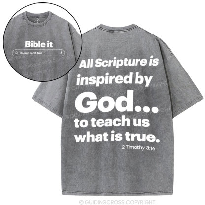 All Scripture Is In spired By God Christian Washed T-Shirt