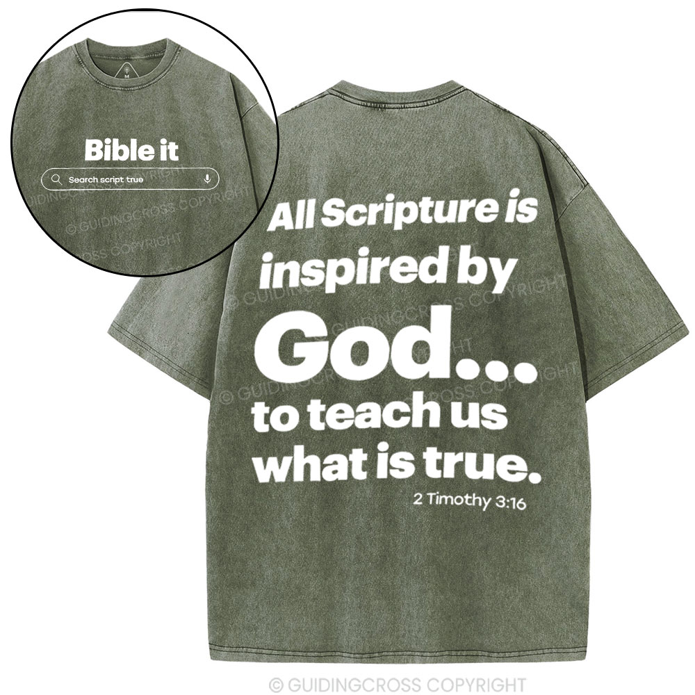 All Scripture Is In spired By God Christian Washed T-Shirt