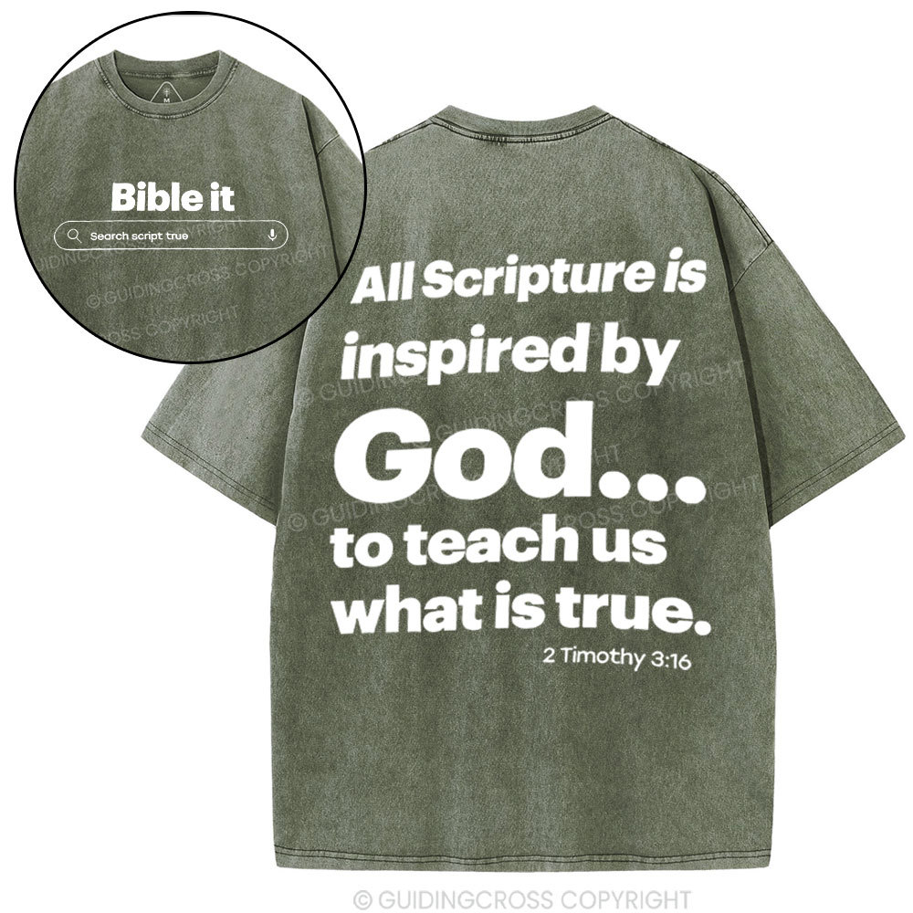 All Scripture Is In spired By God Christian Washed T-Shirt