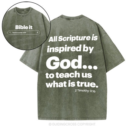 All Scripture Is In spired By God Christian Washed T-Shirt