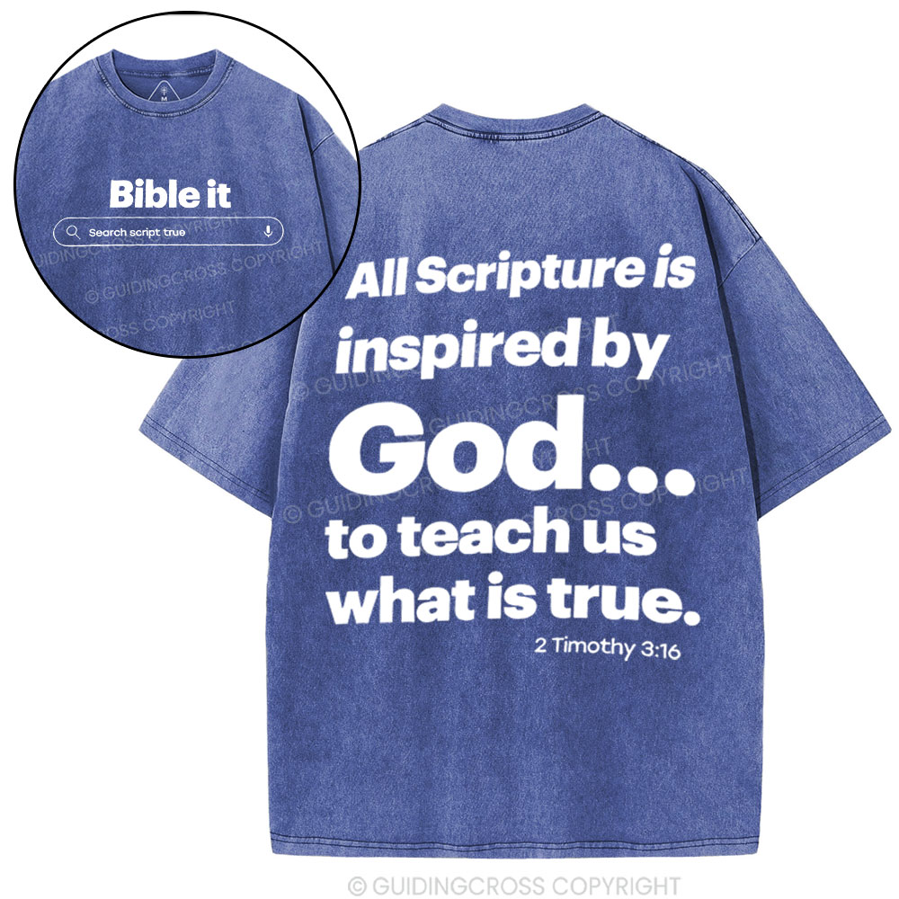 All Scripture Is In spired By God Christian Washed T-Shirt