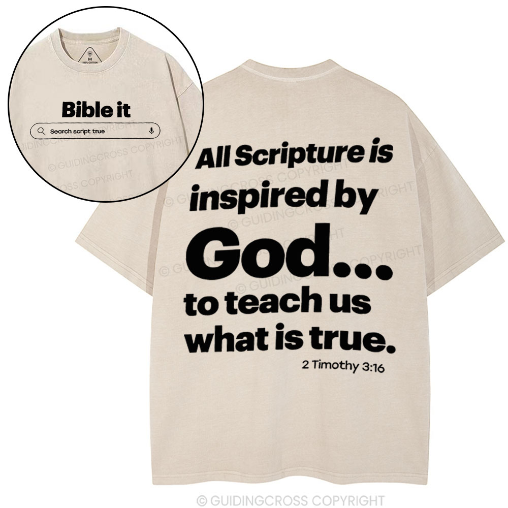 All Scripture Is In spired By God Christian Washed T-Shirt