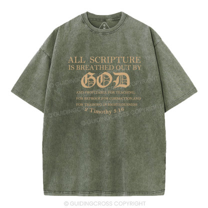 All Scripture is God Christian Washed T-Shirt