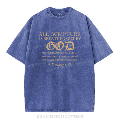 All Scripture is God Christian Washed T-Shirt