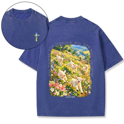 All Things Are Possible For One Who Believe Christian Washed T-Shirt