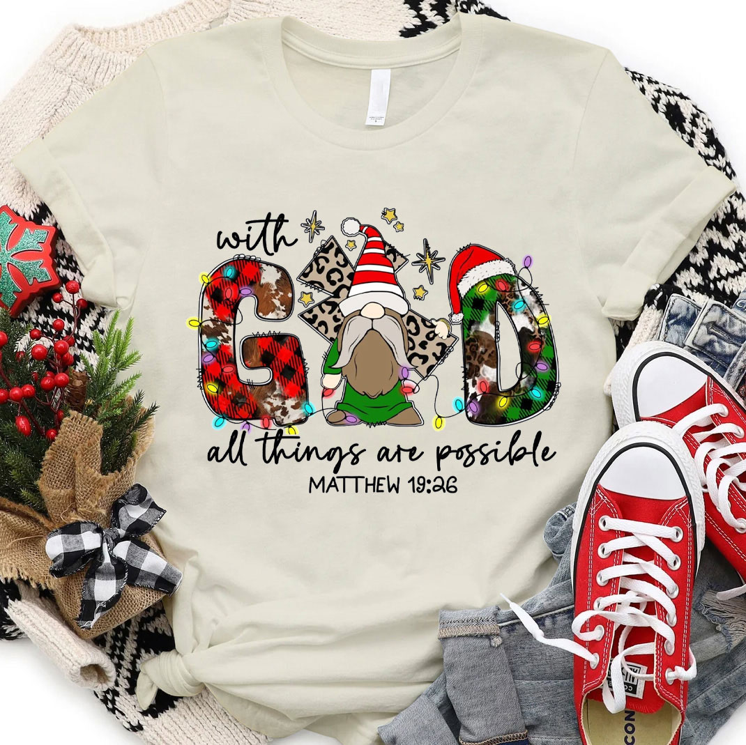 Matthew 19:26 Christian T Shirt