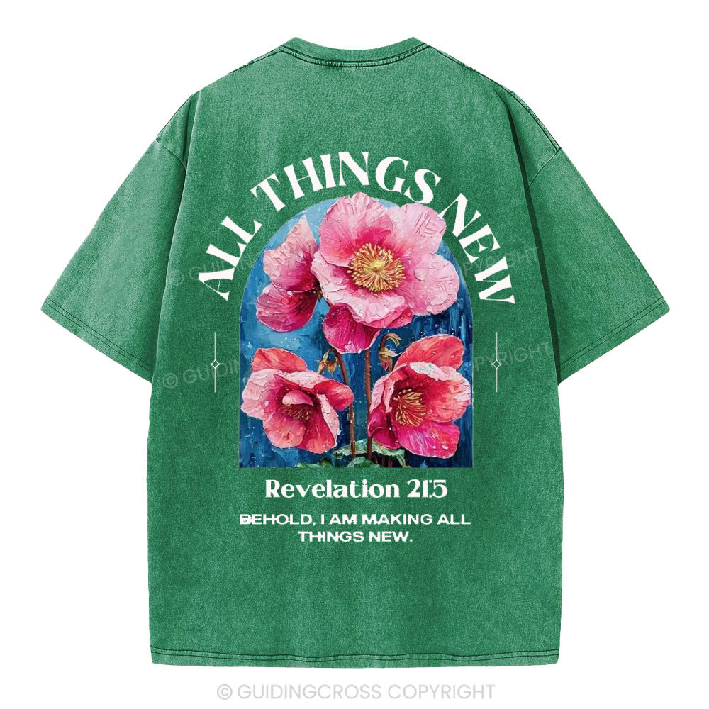 All Things New Behold  Christian Washed T-Shirt