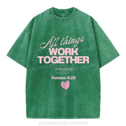All Things Work Together For Good Christian Washed T-Shirt