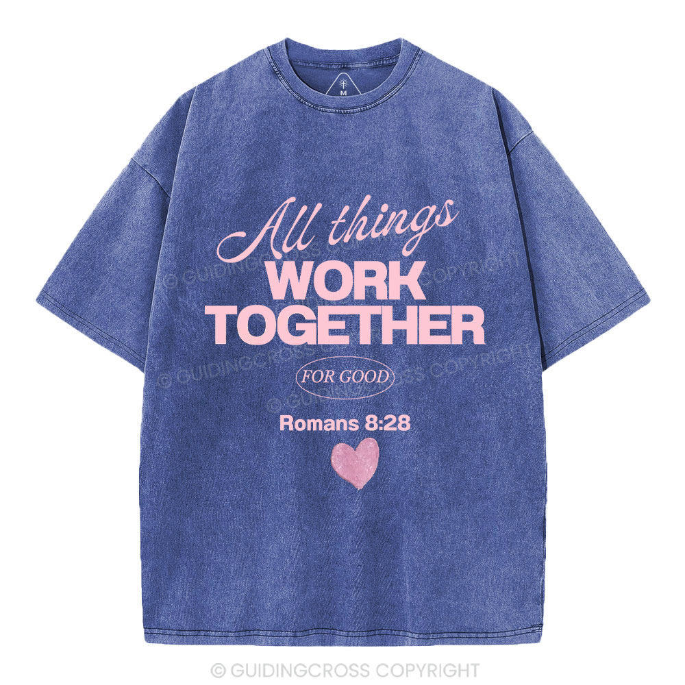 All Things Work Together For Good Christian Washed T-Shirt